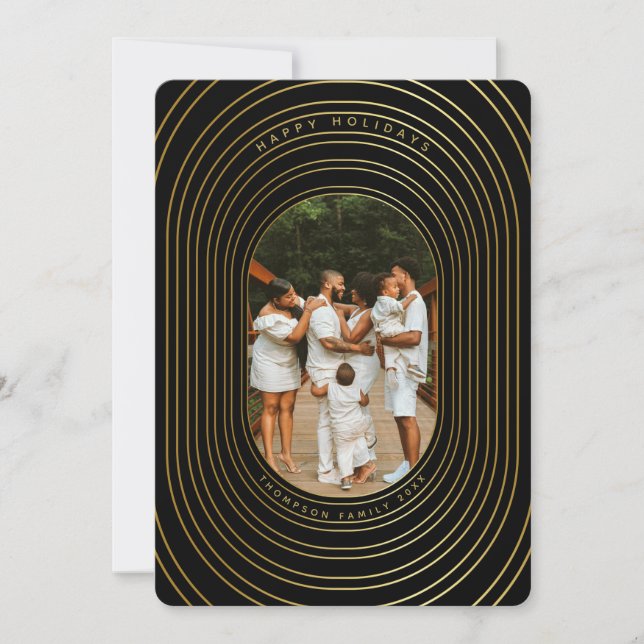 Carte de Noël personnalisée Black Gold (Devant)