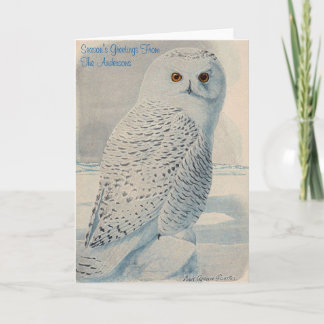 Carte de Noël personnalisée de hibou de Milou