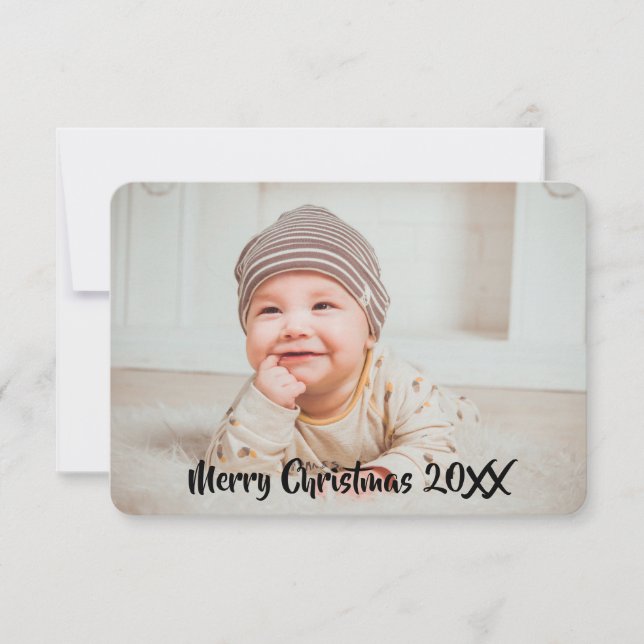 Carte de Noël personnalisée de photo de famille (Devant)