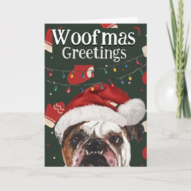 Carte de Noël personnalisée de votre Bulldog angla (Devant)
