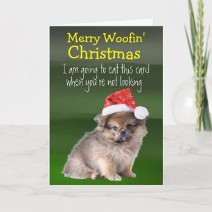 Carte de Noël personnalisée de votre Pomeranian