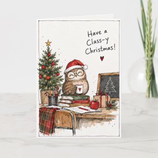 Carte de Noël Personnalisée Drôle pour Enseignant 