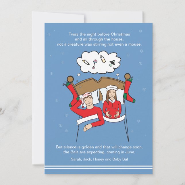 Carte de Noël PERSONNALISÉE Faire-part de grossess (Devant)