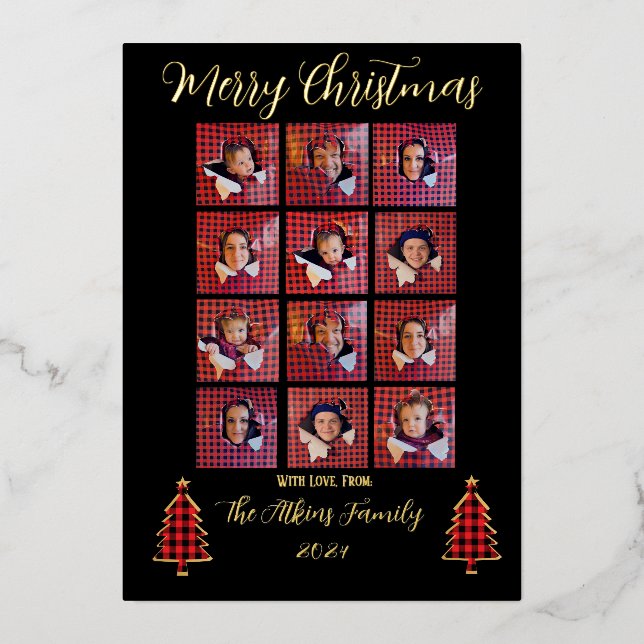 Carte de Noël personnalisée Foil (Recto)