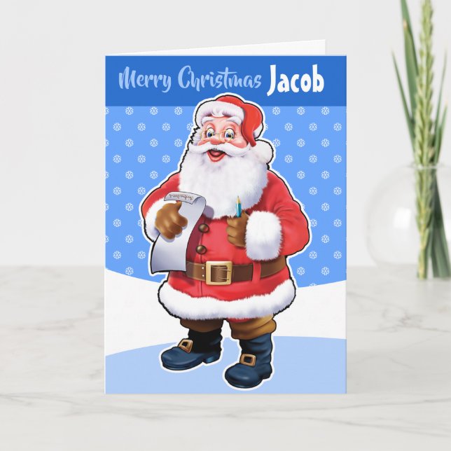 Carte de Noël personnalisée "Joyeux Noël ton nom" (Devant)