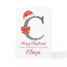 Carte de Noël personnalisée - Lettre C