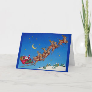 Carte de Noël personnalisée par renne de Père Noël
