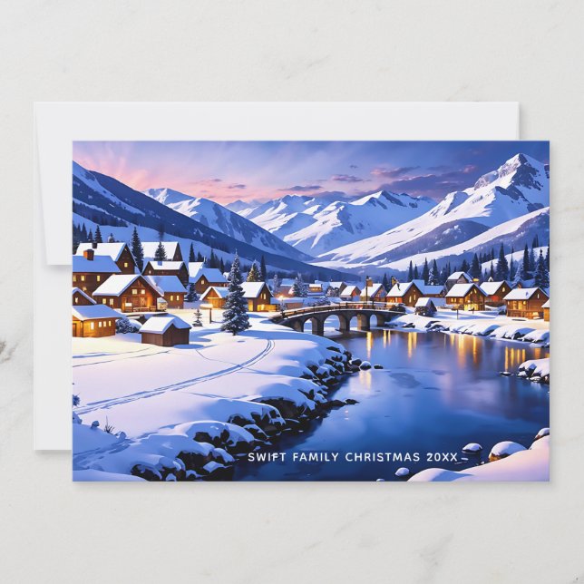 Carte de Noël personnalisée - Paysage hivernal enn (Devant)