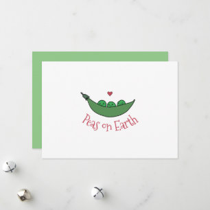 Carte de Noël personnalisée "Peas on Earth"