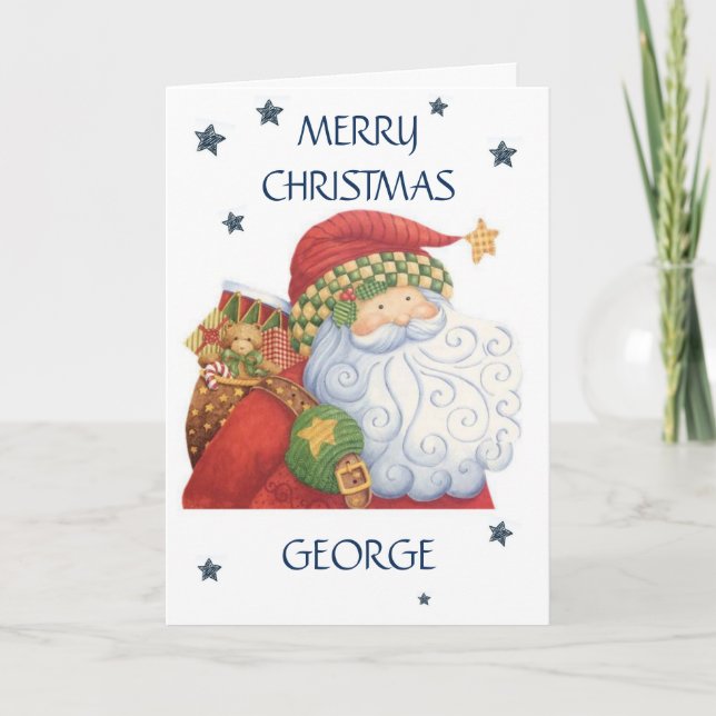 Carte de Noël personnalisée - Père Noël (Devant)