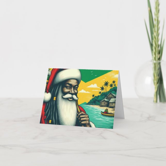Carte de Noël personnalisée Père Noël des Caraïbes (Devant)