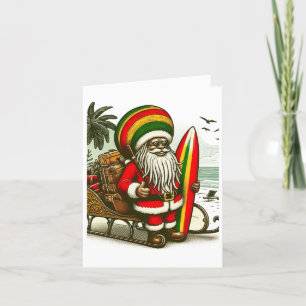 Carte de Noël personnalisée Père Noël jamaïcaine
