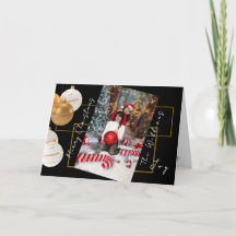 Carte de Noël personnalisée Photo Noir Or