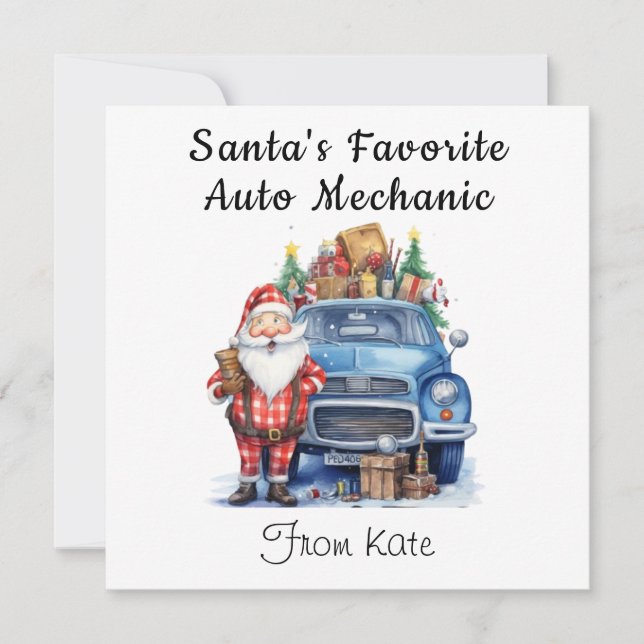 Carte De Noël Personnalisée Pour Automobile/Auto M (Devant)