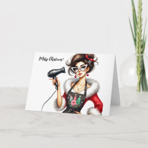 Carte de Noël personnalisée pour coiffeur chic