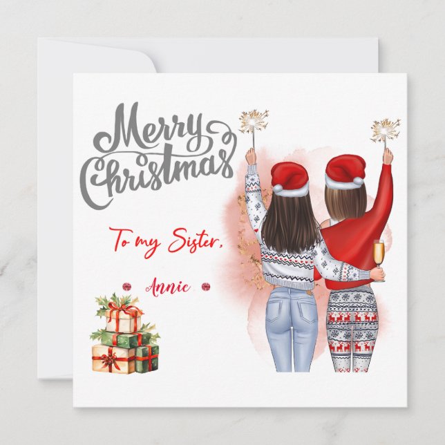 Carte de Noël personnalisée pour ma meilleure amie (Devant)