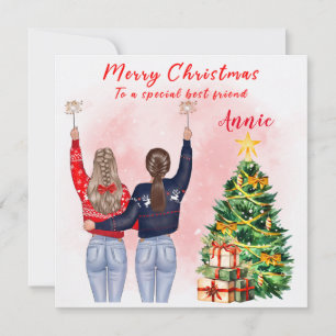 Carte de Noël personnalisée pour meilleure amie
