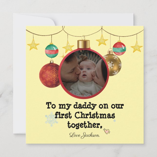 Carte de Noël personnalisée pour papa, photo (Devant)