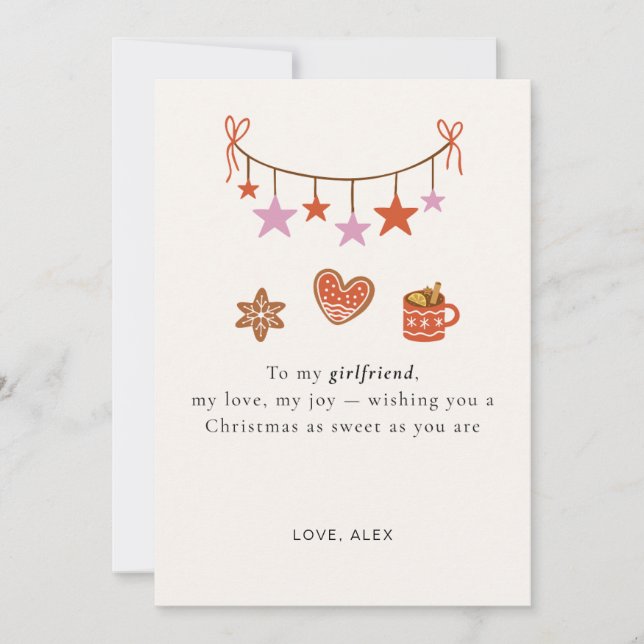 Carte de Noël personnalisée pour petite amie (Devant)