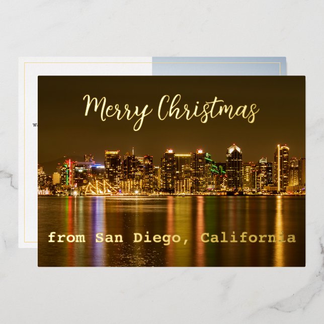 Carte de Noël personnalisée San Diego Californie  (Recto/Verso)