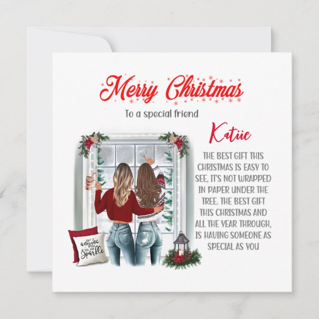 Carte de Noël personnalisée spéciale du meilleur a (Devant)