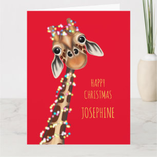 Carte de Noël personnalisée SWEET GIRAFFE