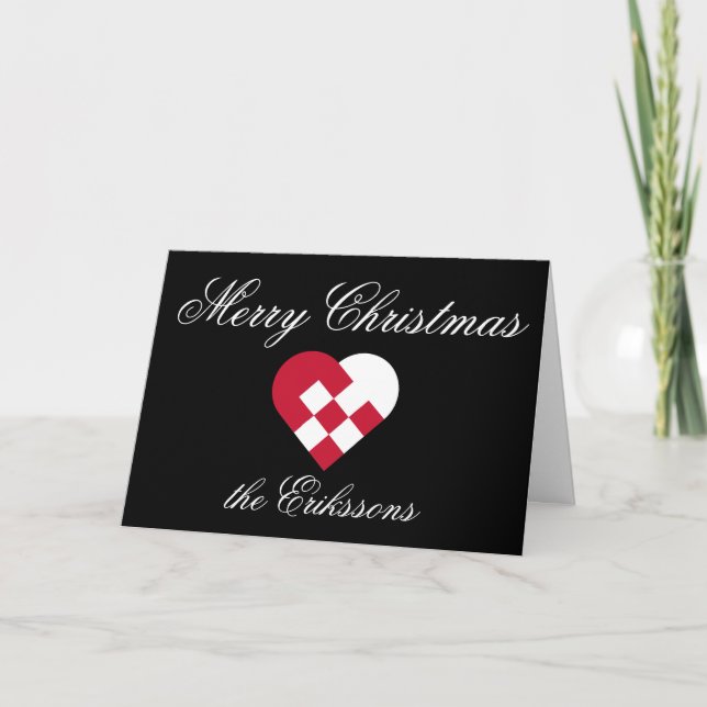 Carte de Noël personnalisée Yule Heart (Devant)