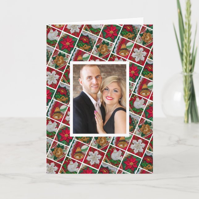 Carte de Noël Personnalisez le texte photo et la s (Devant)
