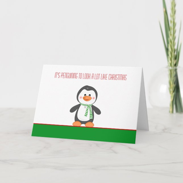 Carte de Noël petit pingouin (Devant)