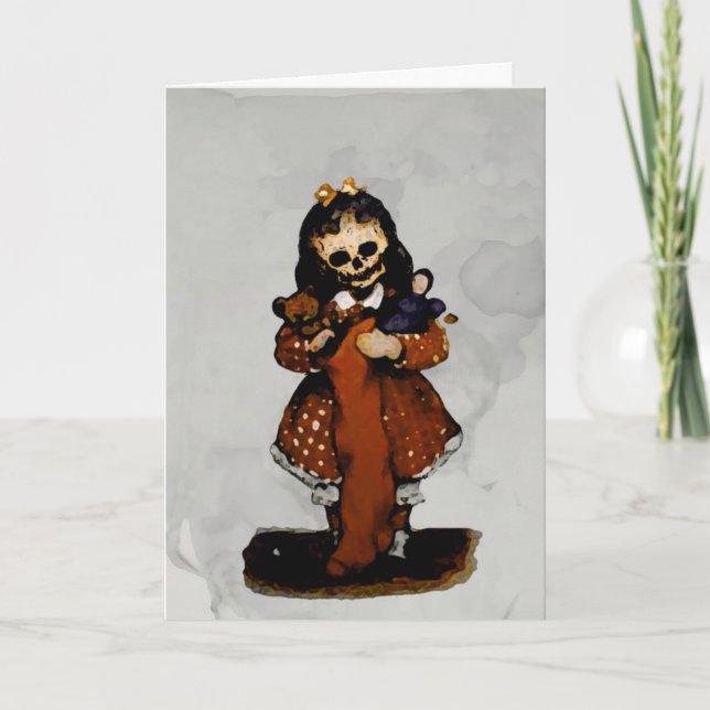 Carte de Noël petite fille morte (Devant)