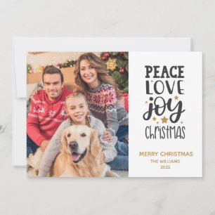 Carte de Noël photo 2022 Paix Amour Joie