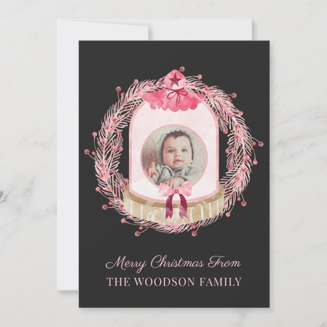 Carte de Noël photo Baby First Christmas (Devant)