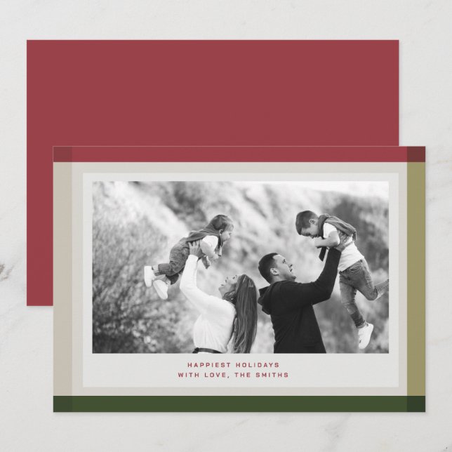Carte de Noël photo bloc de couleur (Devant / Derrière)
