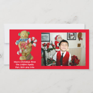 Carte de Noël photo bonhomme en pain d'épice