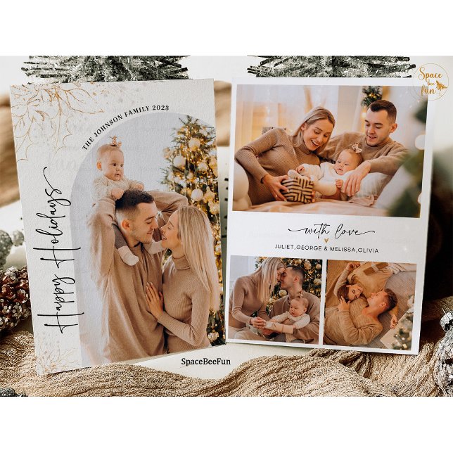 Carte de Noël photo Carte de Noël en famille Noël (Photo Christmas Card Family Christmas Card Holiday Card Modern Minimalist Christmas All products in )