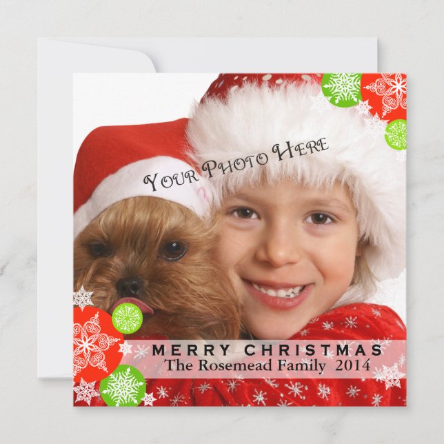 Carte de Noël photo contemporaine (Devant)