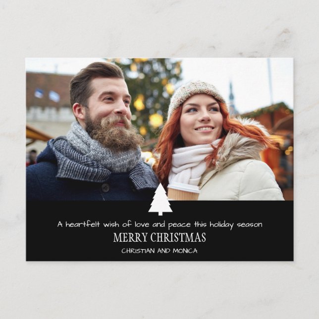 Carte de Noël photo Couple Pine Tree (Devant)