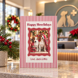 Carte de Noël photo de chien "Joyeux Howlidays" po