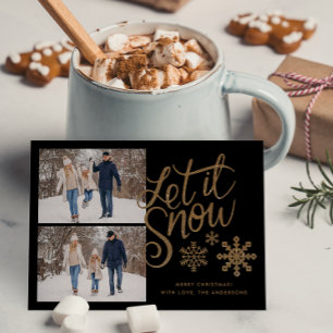Carte de Noël photo de vacances Let it Snow 2