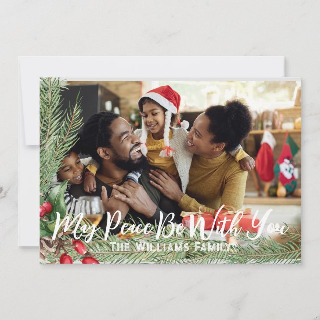 Carte de Noël photo double face moderne pour les f (Devant)