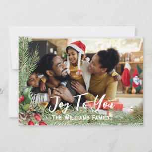 Carte de Noël photo double face moderne pour les f