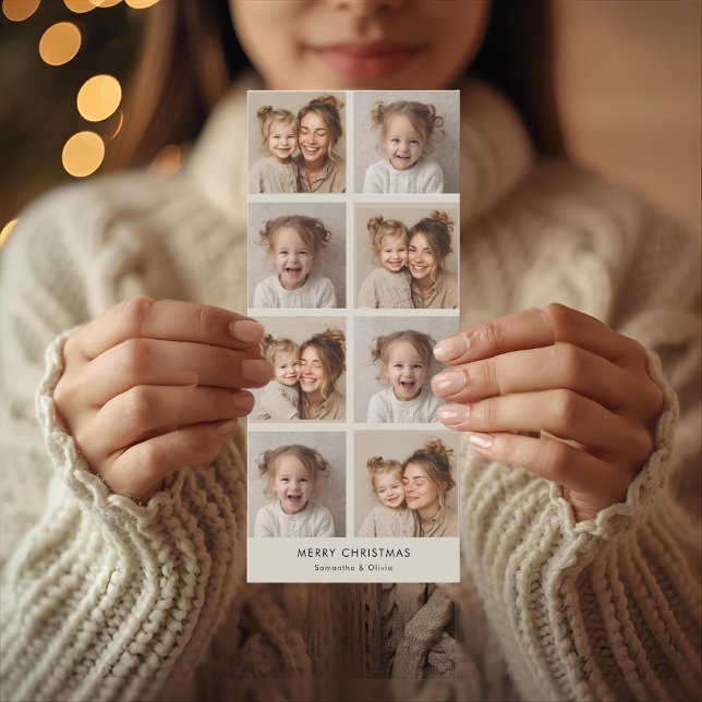 Carte de Noël photo en collage moderne | Minimalis (Créateur téléchargé)