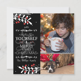 Carte de Noël photo Joyeux Noël... Baies Rouges