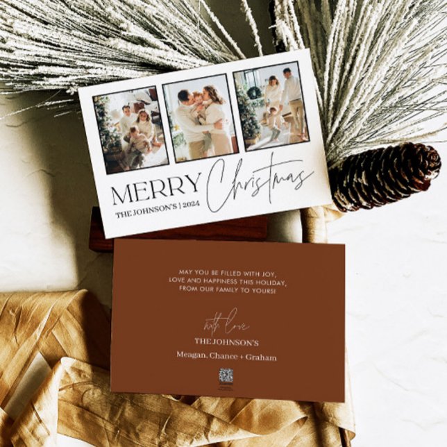 Carte de Noël photo, Joyeux Noël moderne (Créateur téléchargé)