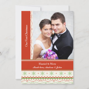 Carte de Noël photo "Mariés et joyeux"