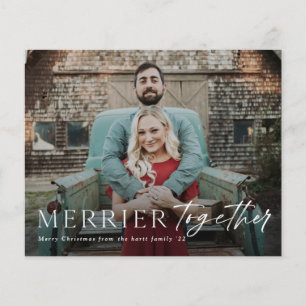 Carte de Noël photo Merrier Ensemble Budget