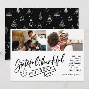 Carte de Noël photo minimaliste noir et blanc