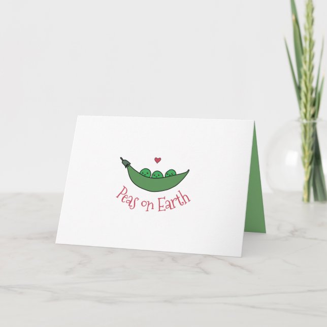 Carte de Noël photo "Peas on Earth" (Devant)