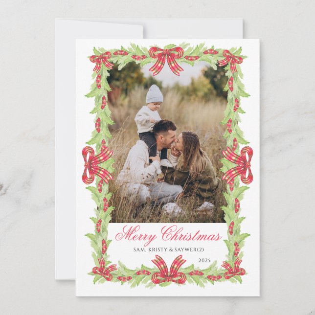 Carte de Noël photo préppy  (Devant)