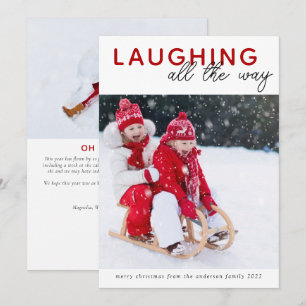 Carte de Noël photo   Rire tout le long